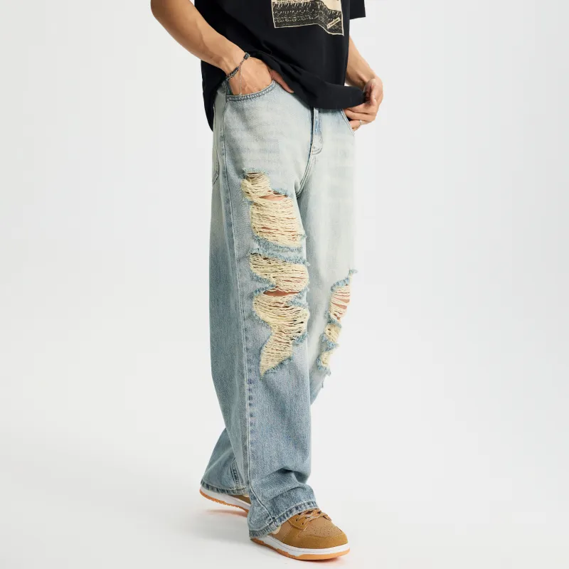 HOZZS Jeans Unisex Light Blue-5