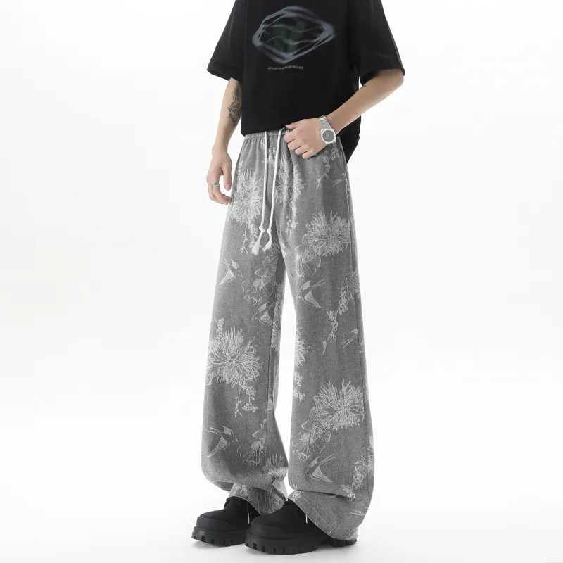 HOZZS Casual Pants Unisex Gray-2