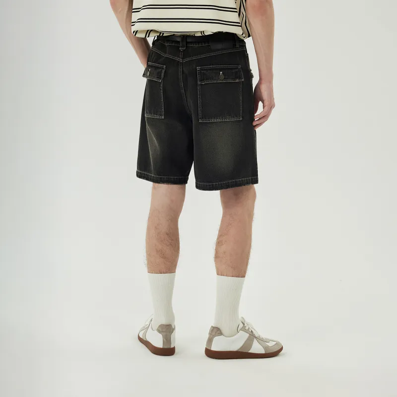 COKEIN Denim Shorts Unisex Dark Gray-4