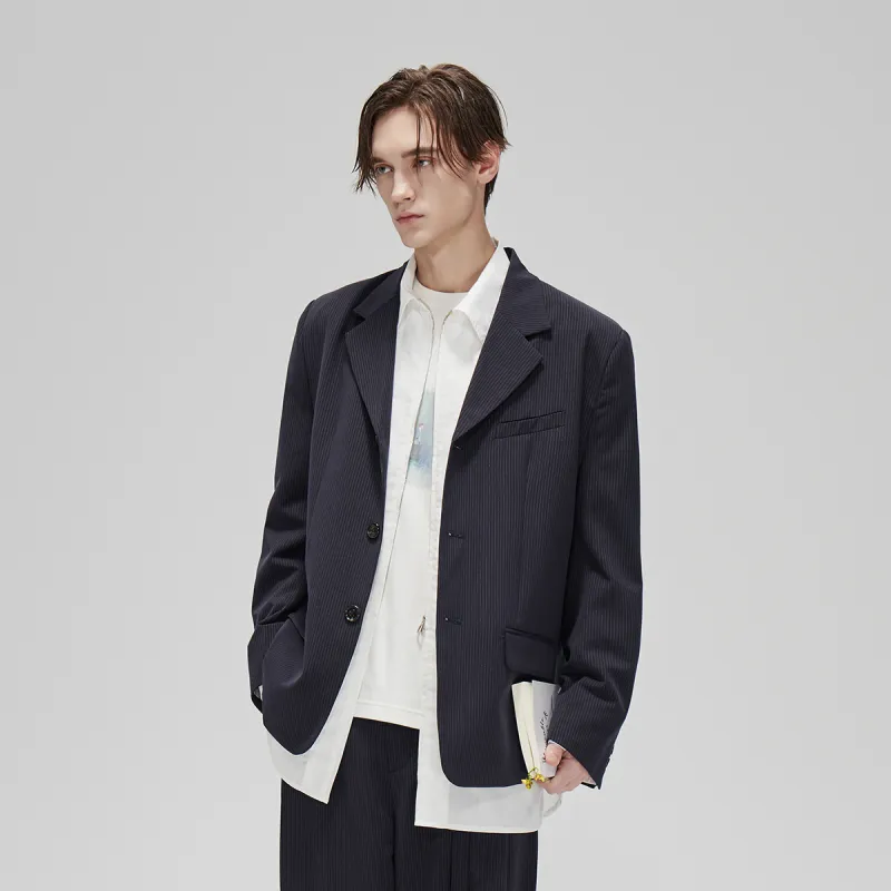 COKEIN SS25 Business Suit Men's Navy Blue-4
