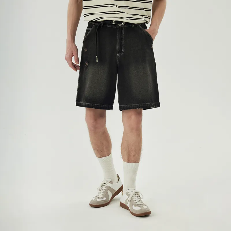 COKEIN Denim Shorts Unisex Dark Gray-2