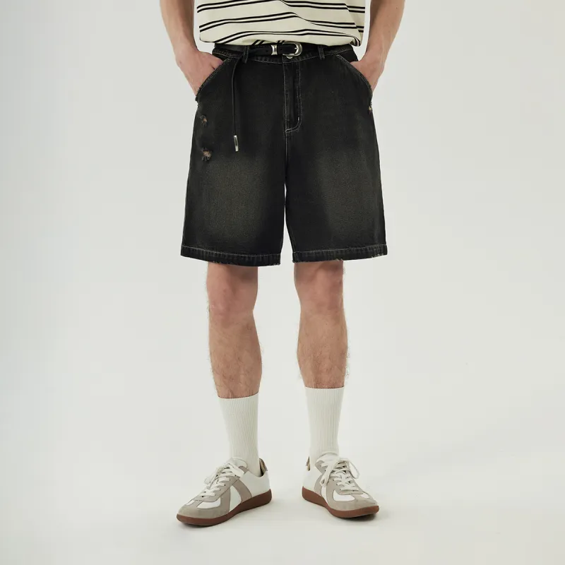 COKEIN Denim Shorts Unisex Dark Gray-7