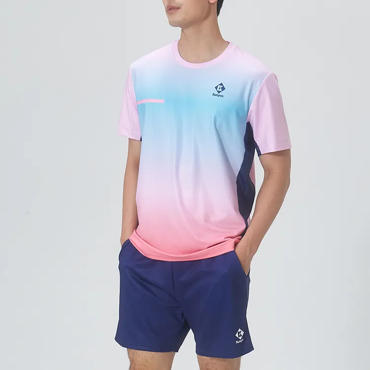 KUMPOO Badminton Jersey Men's Light Rose Red-2