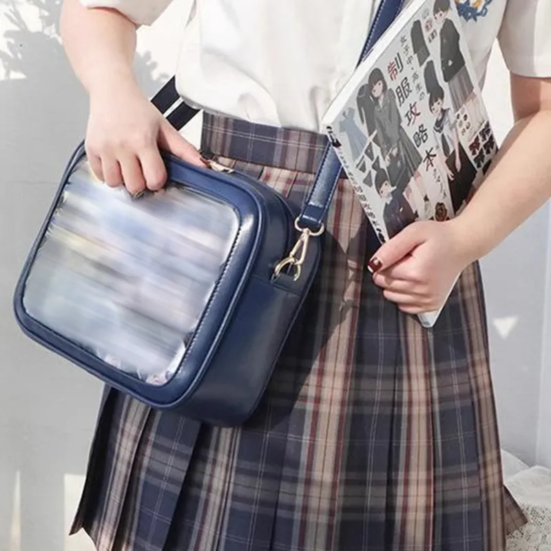 TAKI PU Crossbody Bags Shoulder Bags Medium Size Unisex Black/White/Pink/Purple/Dark Blue/Light Blue-17