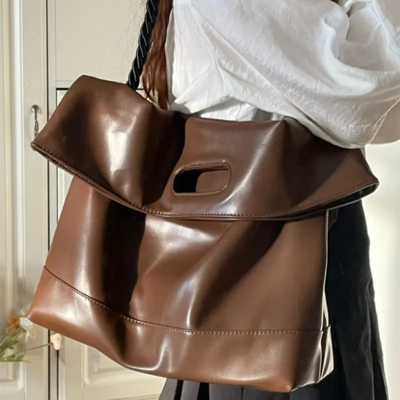 TAKI PU Versatile Commute Travel Shoulder Bag, Crossbody Bag, Handbag Regular Unisex Brown/Black-10