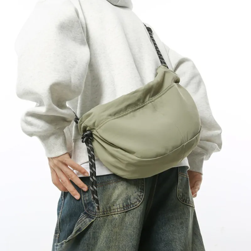 TAKI Nylon Casual Minimalist Style Dumpling Bag Regular Unisex Orange-9