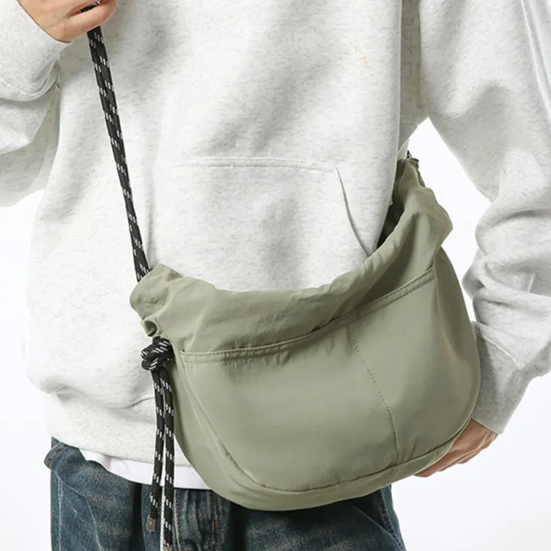 TAKI Nylon Casual Minimalist Style Dumpling Bag Regular Unisex Orange-7