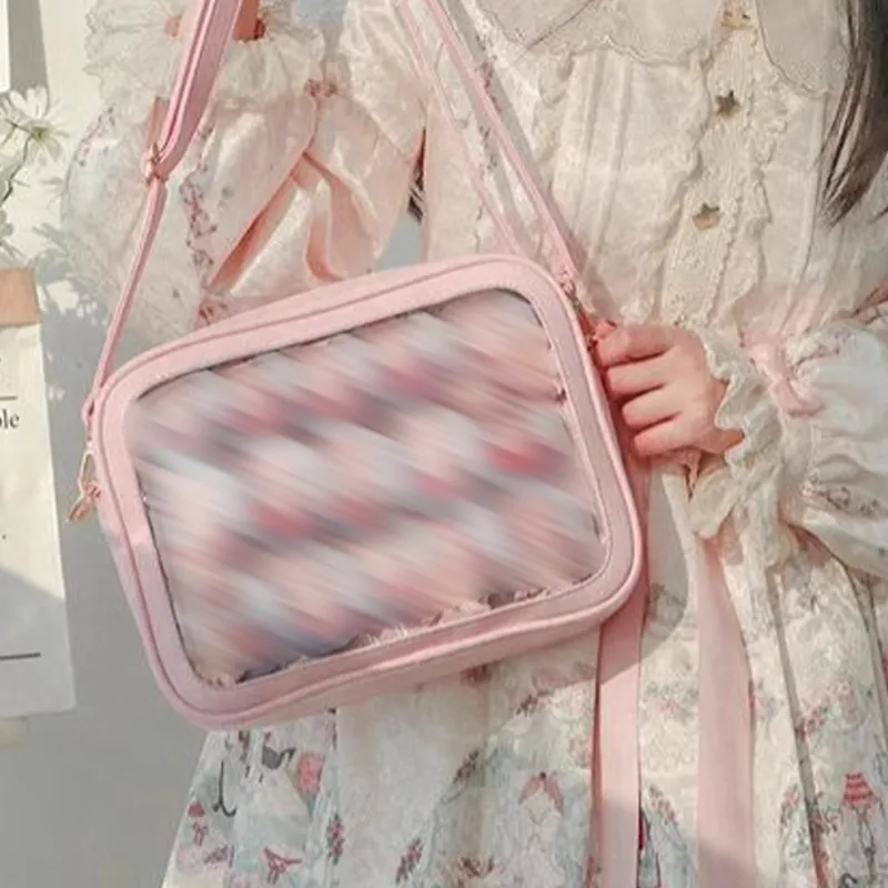 TAKI PU Crossbody Bags Shoulder Bags Medium Size Unisex Black/White/Pink/Purple/Dark Blue/Light Blue-9