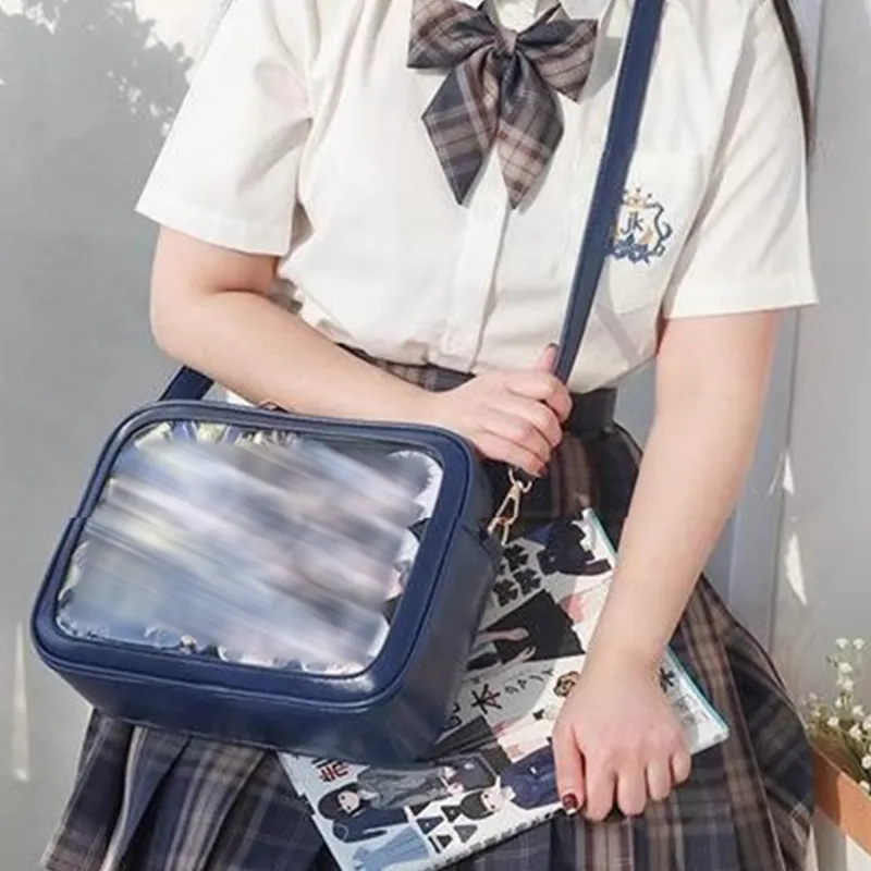 TAKI PU Crossbody Bags Shoulder Bags Medium Size Unisex Black/White/Pink/Purple/Dark Blue/Light Blue-16