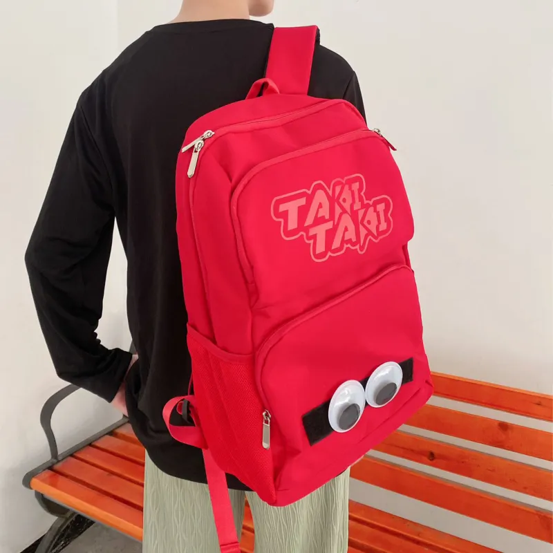 TAKI Oxford Computer Backpack Unisex Classic Black/Haze Blue/Red-15