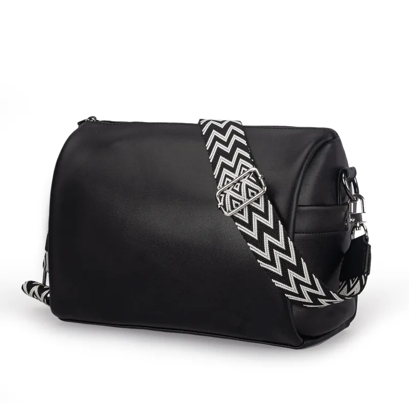 TAKI Premium PU Leather Crossbody Bag Shoulder Bag Regular Unisex Black-1