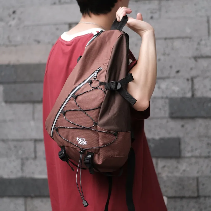 TAKI Nylon Crossbody Bags Unisex Brown-4