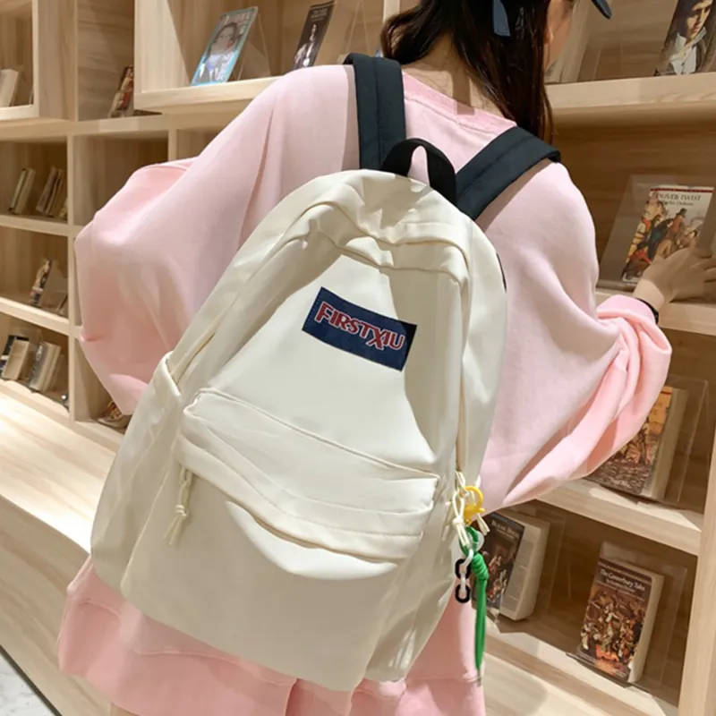 TAKI Nylon Versatile Fashion Students Backpack Regular Unisex Couple's Version Multicolor-5