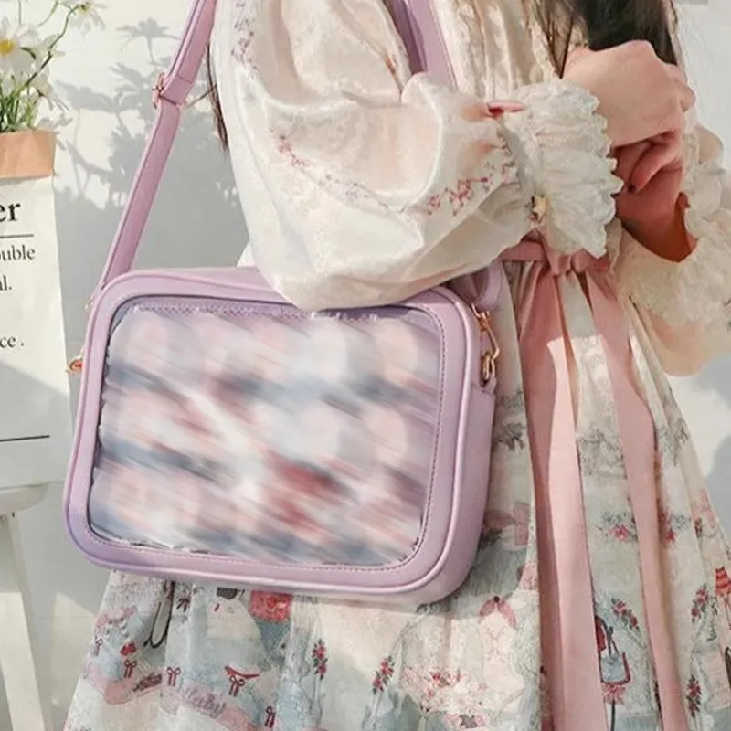 TAKI PU Crossbody Bags Shoulder Bags Medium Size Unisex Black/White/Pink/Purple/Dark Blue/Light Blue-13