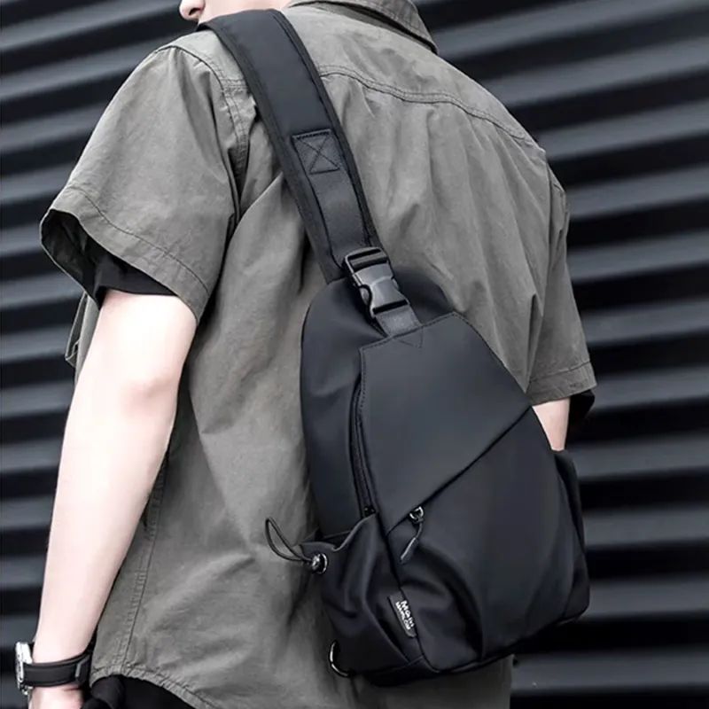 TAKI Water Resistant Membrana Dermalis Material Crossbody One Shoulder Sling Bags Regular Unisex Black/Blue/Gray-5