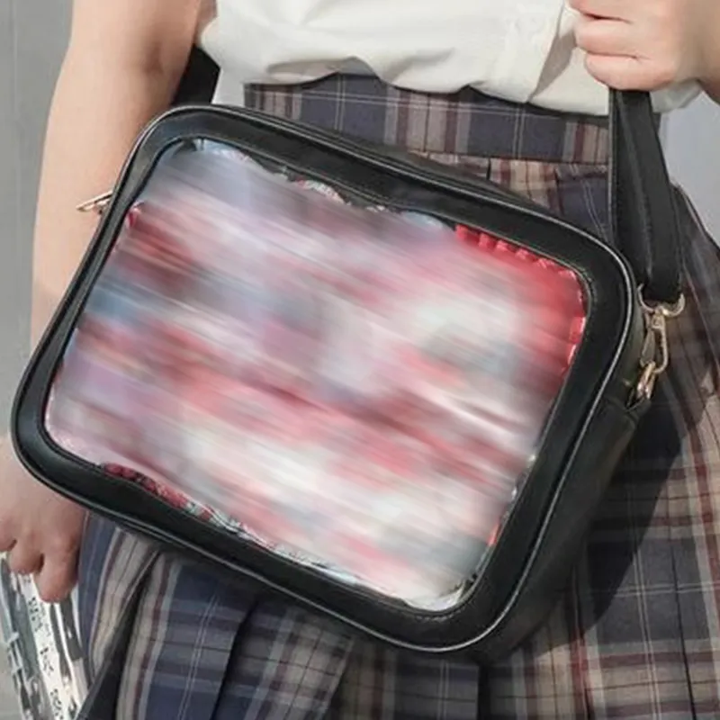 TAKI PU Crossbody Bags Shoulder Bags Medium Size Unisex Black/White/Pink/Purple/Dark Blue/Light Blue-1