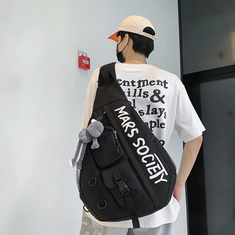 TAKI Nylon Fashion Casual Large Capacity Student Shoulder Bag Crossbody Bag Unisex Black/Blue/White-4
