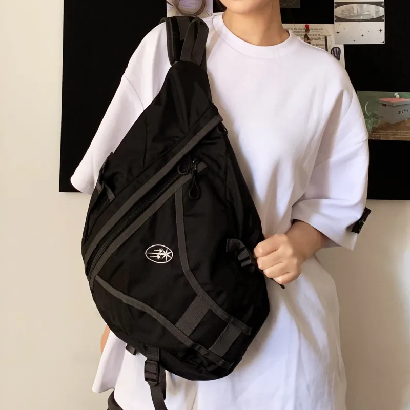 TAKI Nylon Crossbody Bags Unisex Brown-3
