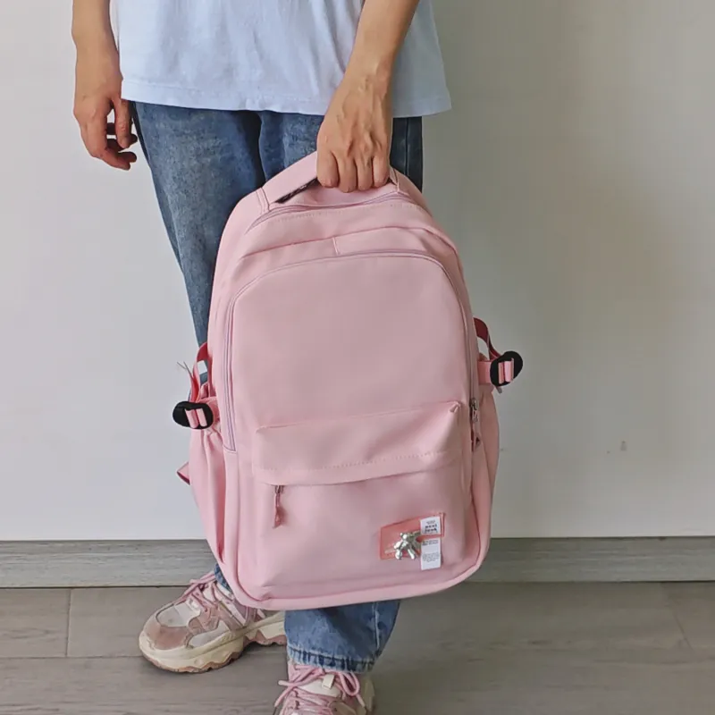 TAKI Nylon Backpack Regular Unisex White/Pink/Black/Khaki-9