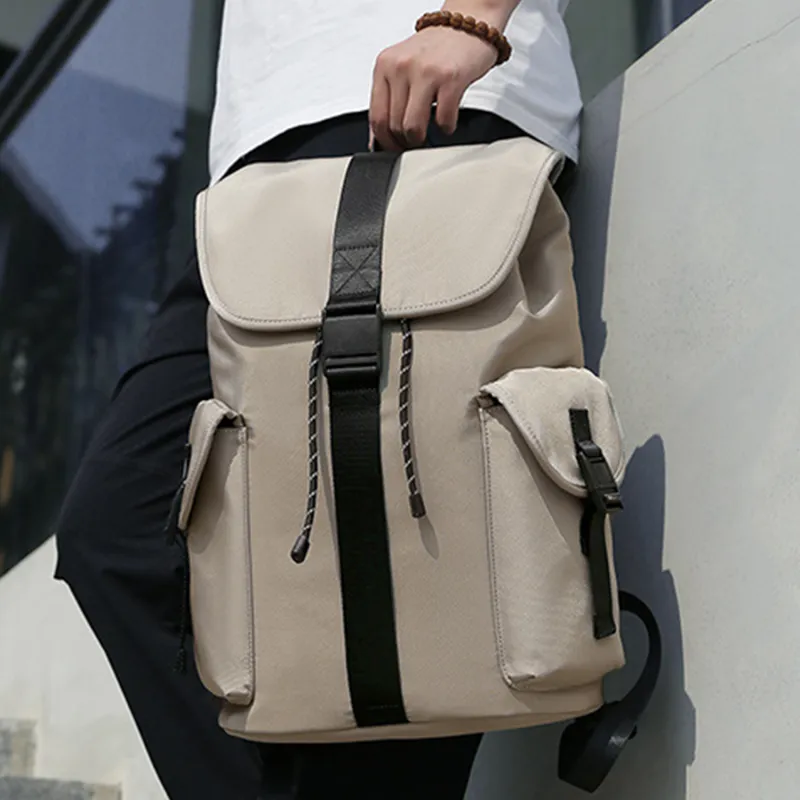 TAKI Oxford Multi Pocket Commute Students Backpack Regular Unisex Black/Gray/Khaki-8