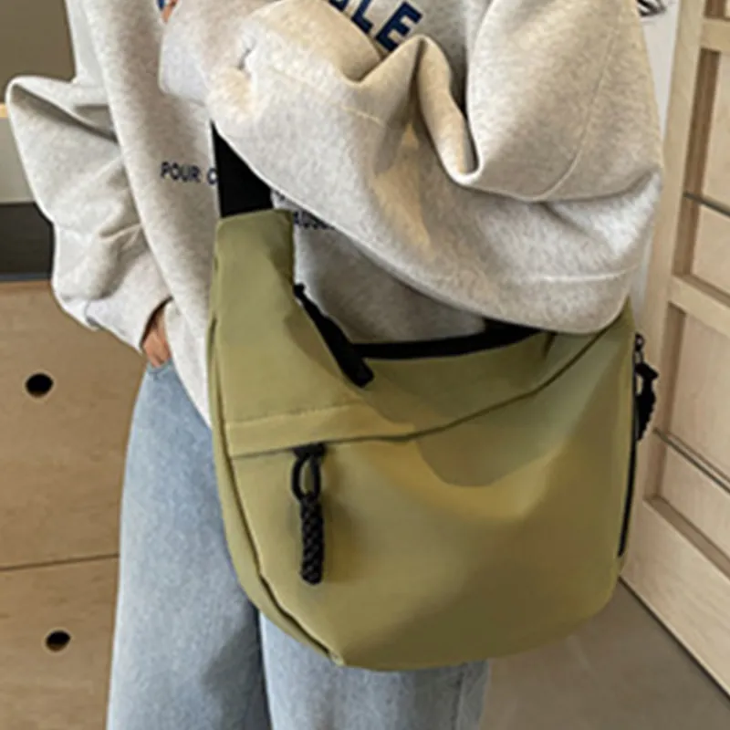 TAKI Oxford Dumpling Bag Handbag Shoulder Bag Medium Size Unisex Black/White/Khaki-21