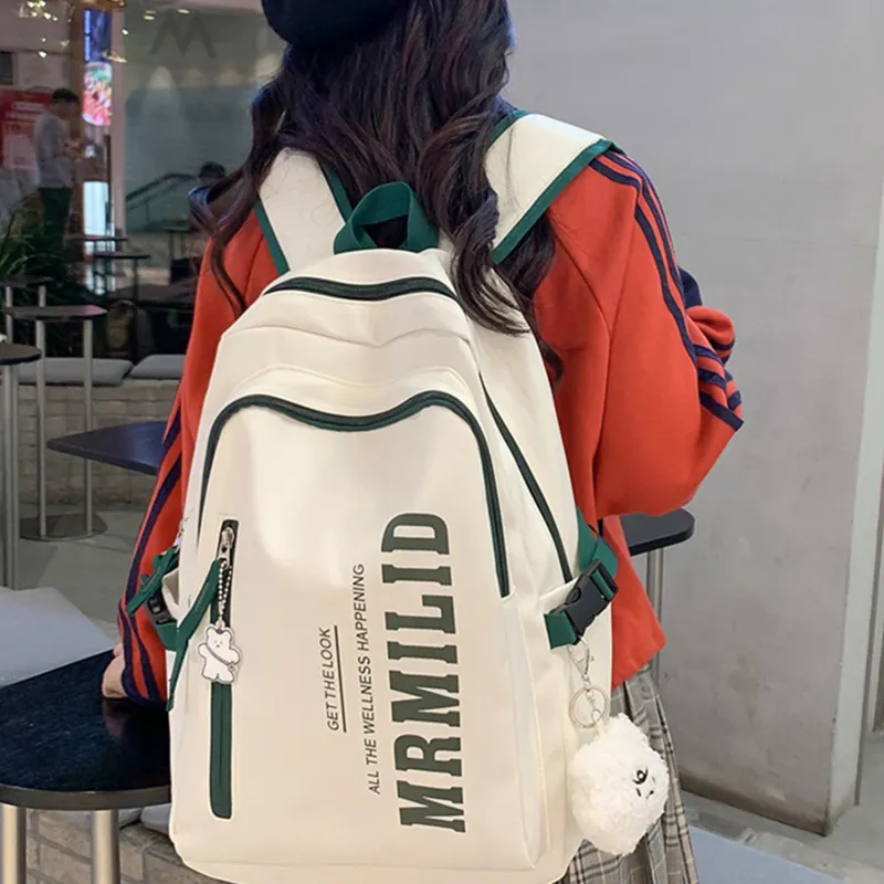 TAKI Large Capacity Preppy Style Backpack Lightweight Fashion Casual Students Backpack Nylon Regular Unisex Multicolor-1