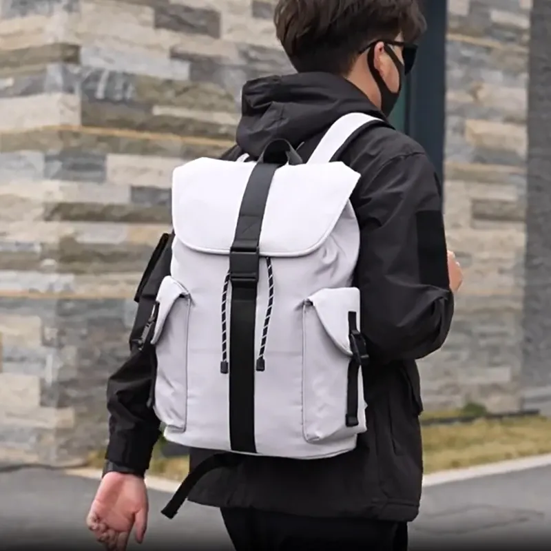 TAKI Oxford Multi Pocket Commute Students Backpack Regular Unisex Black/Gray/Khaki-12