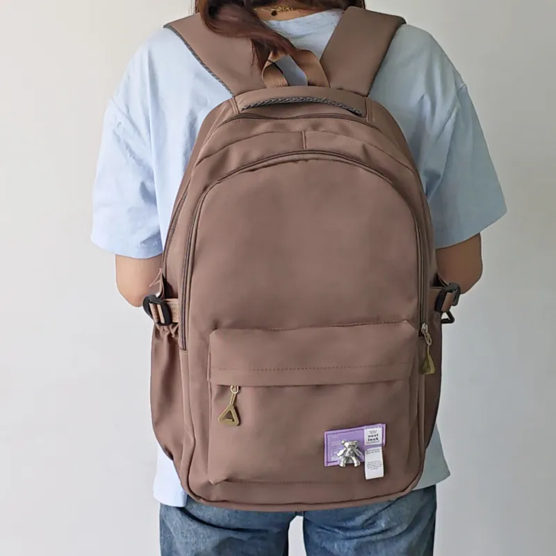 TAKI Nylon Backpack Regular Unisex White/Pink/Black/Khaki-21