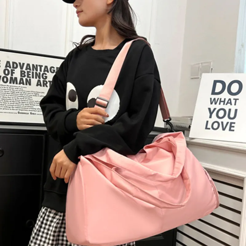 TAKI Nylon Travel Bag Regular Unisex Black/Purple/Gray/Pink/Blue-1