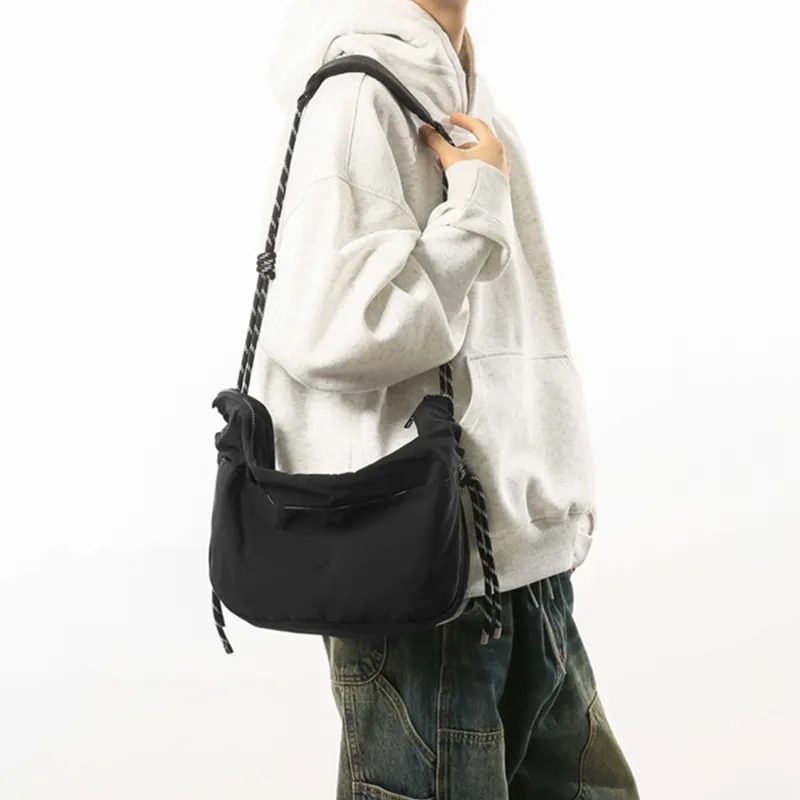 TAKI Nylon Casual Minimalist Style Dumpling Bag Regular Unisex Orange-19