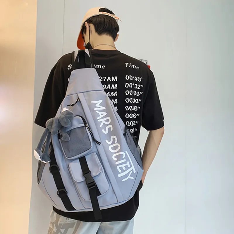 TAKI Nylon Fashion Casual Large Capacity Student Shoulder Bag Crossbody Bag Unisex Black/Blue/White-10