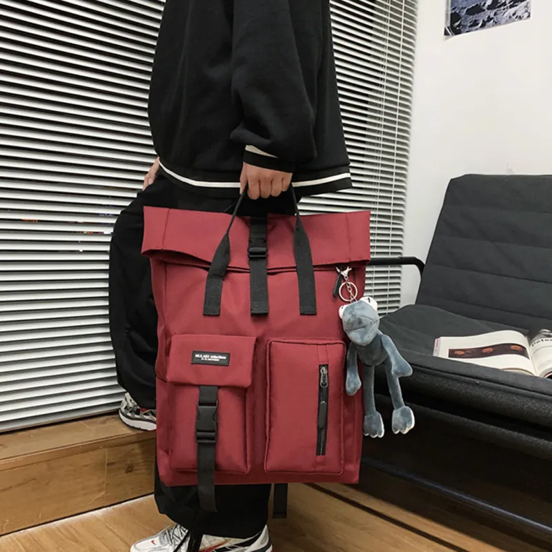 TAKI Oxford Backpacks Regular Unisex Black/Gray/Burgundy-8