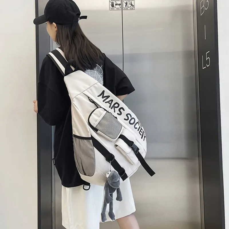TAKI Nylon Fashion Casual Large Capacity Student Shoulder Bag Crossbody Bag Unisex Black/Blue/White-15