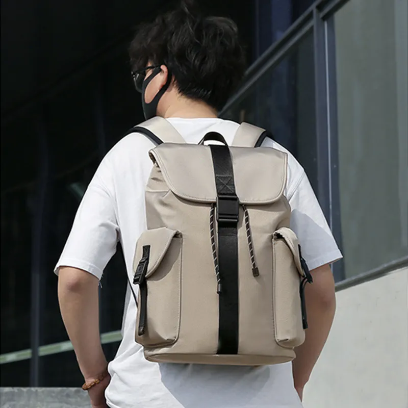 TAKI Oxford Multi Pocket Commute Students Backpack Regular Unisex Black/Gray/Khaki-7