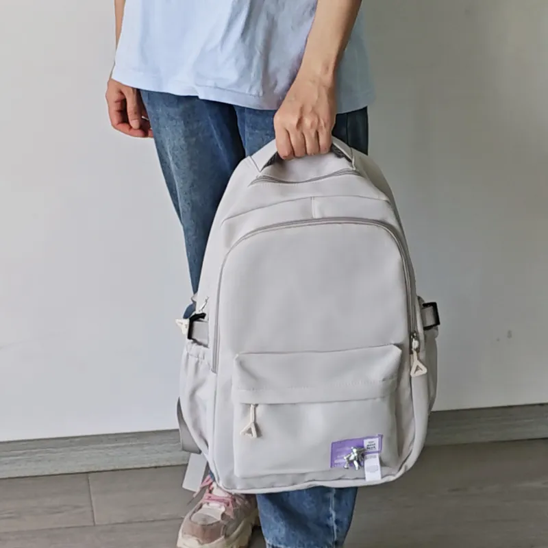 TAKI Nylon Backpack Regular Unisex White/Pink/Black/Khaki-4