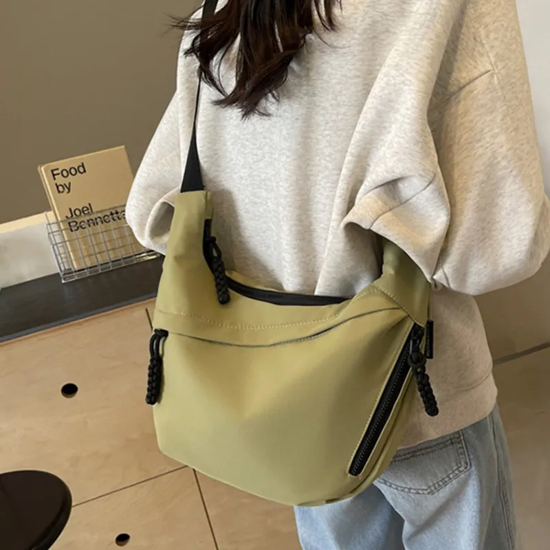 TAKI Oxford Dumpling Bag Handbag Shoulder Bag Medium Size Unisex Black/White/Khaki-22