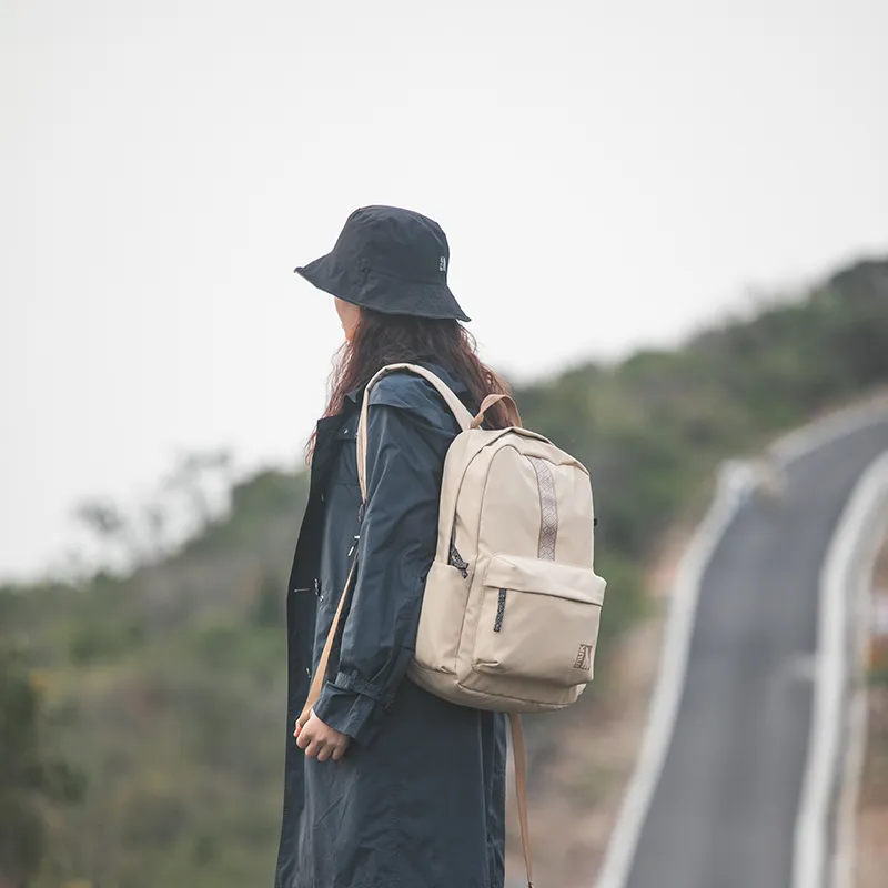 INUK Polyester Backpack Regular Unisex Yellow/Milk Tea Beige/Green/Pink-21