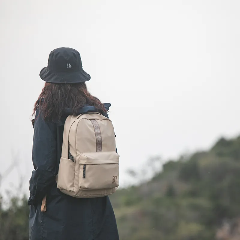 INUK Polyester Backpack Regular Unisex Yellow/Milk Tea Beige/Green/Pink-23
