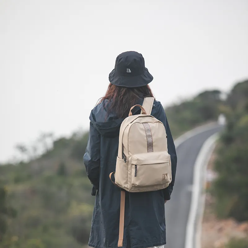 INUK Polyester Backpack Regular Unisex Yellow/Milk Tea Beige/Green/Pink-22