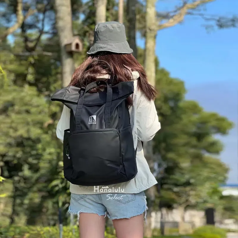 INUK Recycled Material Carry Backpack Regular Unisex Black Forest Green/Extreme Night Black-10