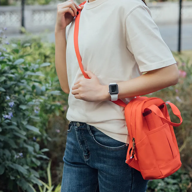INUK Polyester Travel Bag Handbag Backpack Mini Women's Mint Green/Vibrant Orange/Cherry Blossom Pink/Black-5