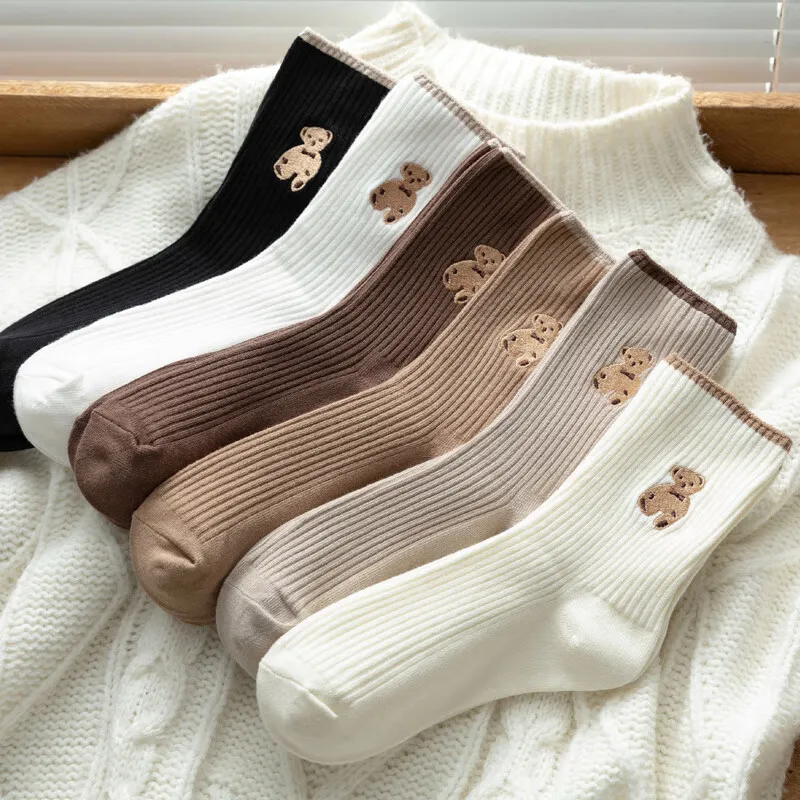 MADALLO Mid Calf Socks Women's 5 Pack Multicolor-1