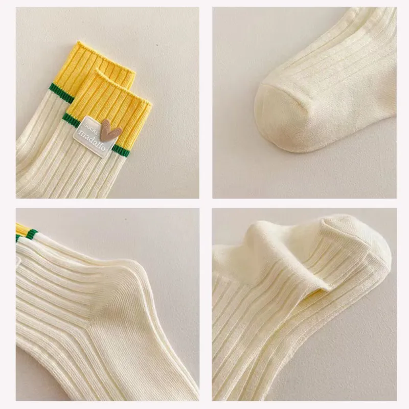 MADALLO Mid Calf Socks Women's 4 Pack Candy-7