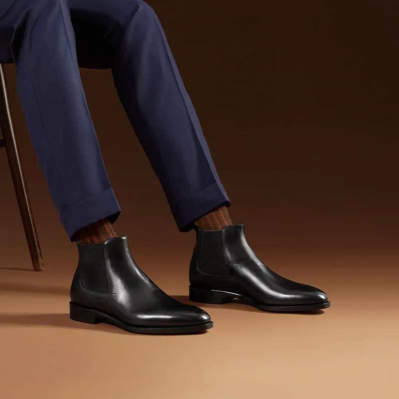 THOM WILLS Chelsea Boots Men's Black-13