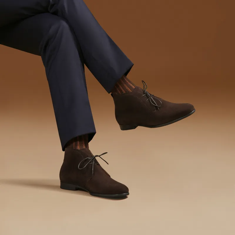 THOM WILLS Ankle Boots Men's Dark Coffee-5