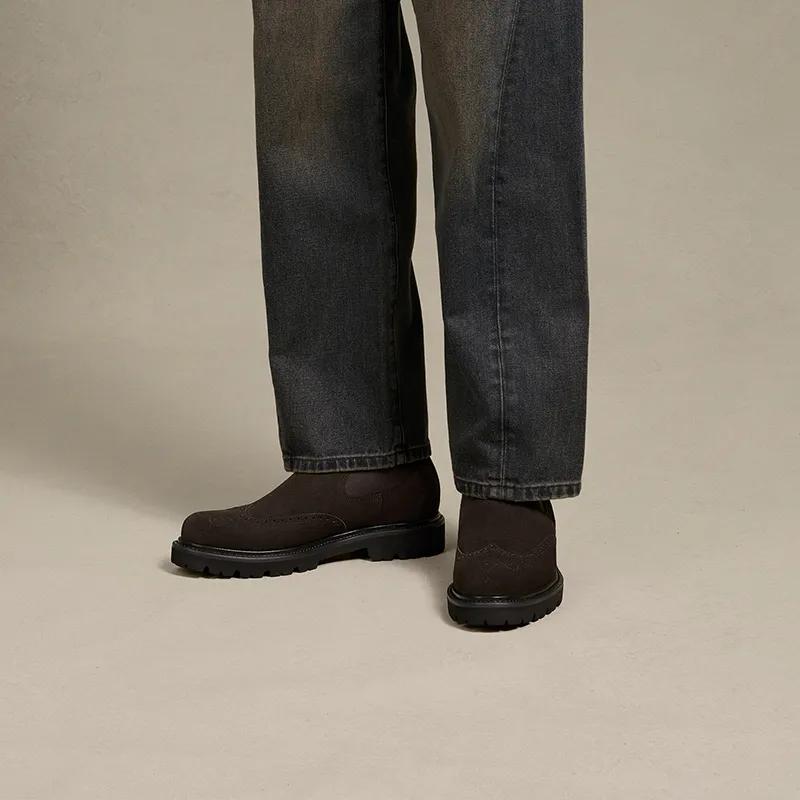 THOM WILLS Short Chelsea Boots Men's Dark Coffee-6