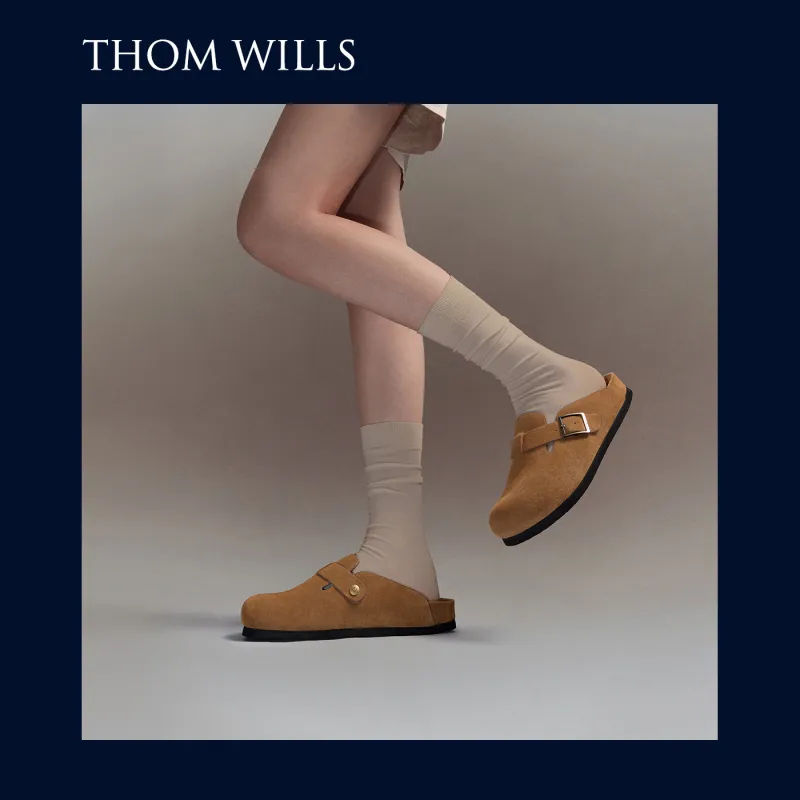 THOM WILLS Closed Toe Slippers Women's Brown-5