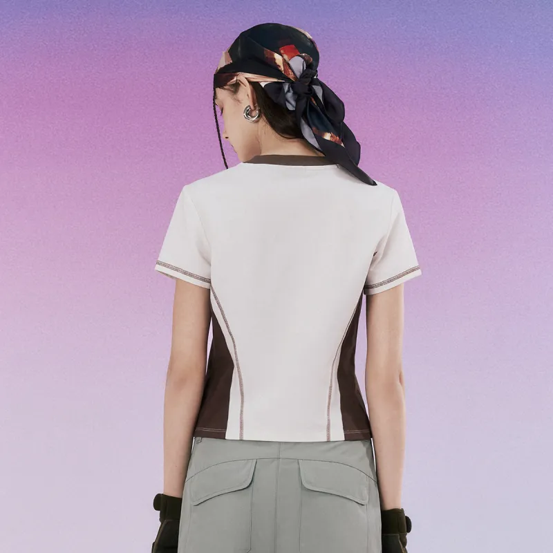 FILA FUSION Set in Sleeve T Shirt Women's Pasture Jun White-3