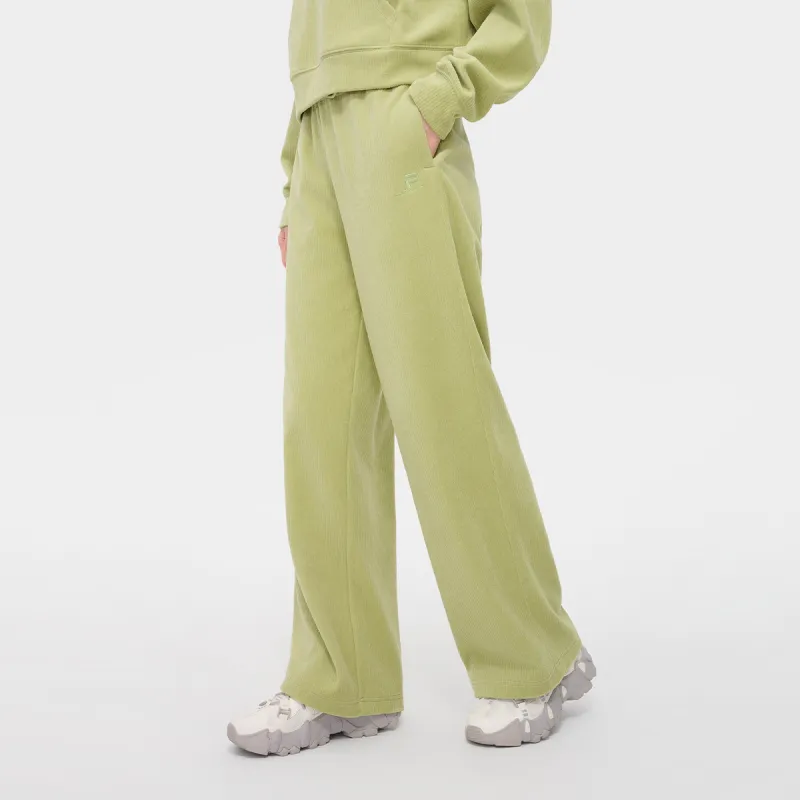 FILA FUSION Knitted Sweatpants Women's Cream Fruit Green-3