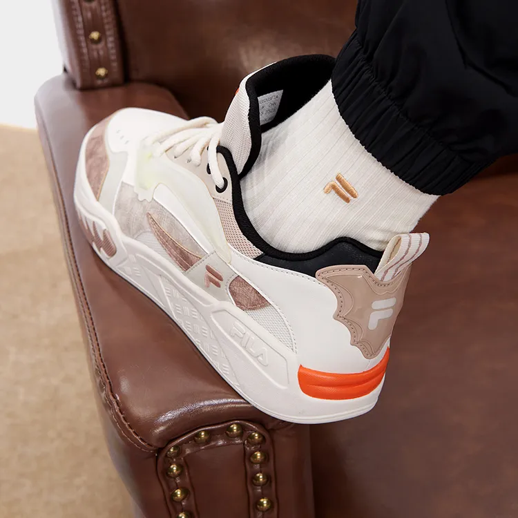 FILA FUSION Sport Vintage Basketball Shoes 'White Brown'-6